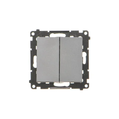 Simon 55 WMDL-050X23-116 Single-pole switch + make button – 2 keys (module) 16 AX, 250 V~, threaded terminals; Matte graphite