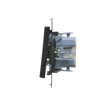Simon 55 WMDL-0P15xx-149 Bouton-poussoir unique avec rétroéclairage LED (module) 10 AX, 250 V~, connecteurs rapides ; Noir mat