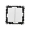 Simon 55 WMDL-0P1xx3-111 Double bouton-poussoir sans pictogramme (module) 10 AX, 250 V~, connecteurs rapides ; blanc mat