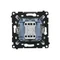 Simon 55 WMDL-0P1xx3-111 Double bouton-poussoir sans pictogramme (module) 10 AX, 250 V~, connecteurs rapides ; blanc mat