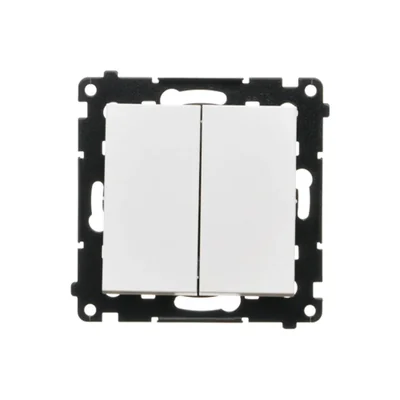 Simon 55 WMDL-0P1xx3-111 Double push-button without pictogram (module) 10 AX, 250 V~, quick connectors; Matt white