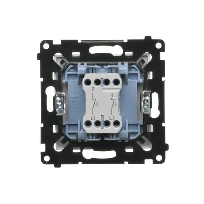 Simon 55 WMDL-0P1xx3-111 Pulsador doble sin pictograma (módulo) 10 AX, 250 V~, conectores rápidos; blanco mate
