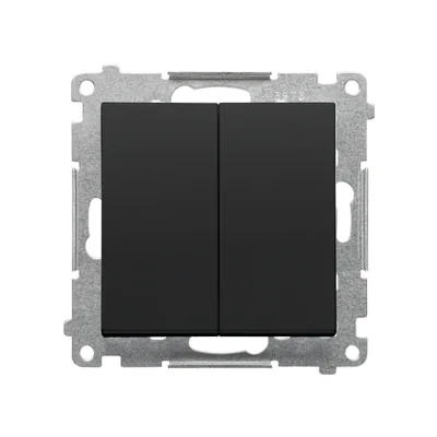 Simon 55 WMDL-0P1xx3-149 Doppeltaster ohne Piktogramm (Modul) 10 AX, 250 V~, Schnellanschlüsse; Mattschwarz