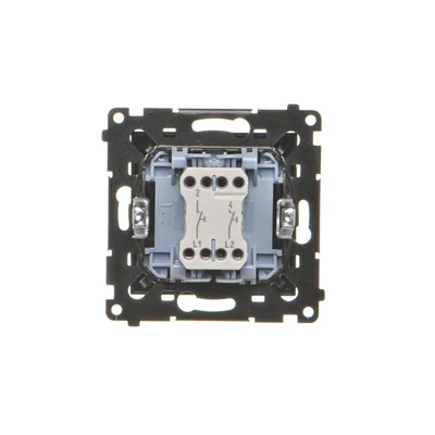 Simon 55 WMDL-0P1xx3-149 Double bouton-poussoir sans pictogramme (module) 10 AX, 250 V~, connecteurs rapides ; Noir mat