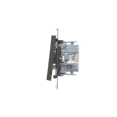 Simon 55 WMDL-0P1xx3-149 Double bouton-poussoir sans pictogramme (module) 10 AX, 250 V~, connecteurs rapides ; Noir mat