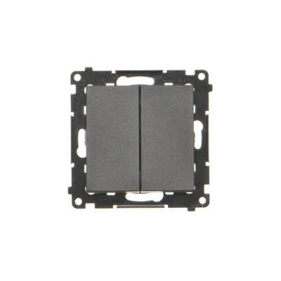 Simon 55 WMDL-0P1xx3-149 Double push-button without pictogram (module) 10 AX, 250 V~, quick connectors; Matte black