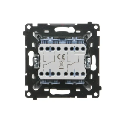 Simon 55 WMDL-TW6-2-114 Interruttore doppio per scale (modulo) 10 AX, 250 V~, connettori rapidi; Grigio chiaro opaco