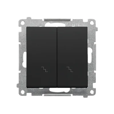 Simon 55 WMDL-TW6-2-149 Doppeltreppenschalter (Modul) 10 AX, 250 V~, Schnellverbinder; Mattschwarz