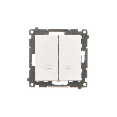 Simon 55 WMDL-TW6-2L2X-111 Double stair switch with backlight without pictogram - separate backlight for each button (module) 10 AX, 250 V~, quick connectors; Matt white