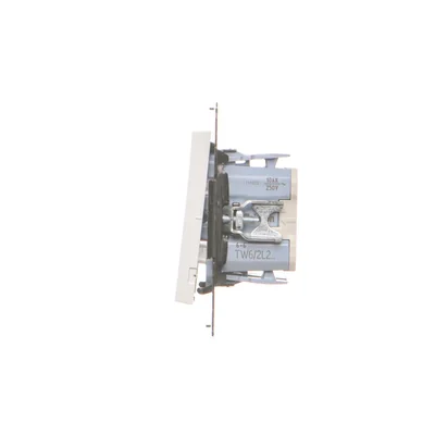 Simon 55 WMDL-TW6-2L2X-111 Interruptor doble para escaleras con retroiluminación sin pictograma - retroiluminación independiente para cada botón (módulo) 10 AX, 250 V~, conectores rápidos; blanco mate