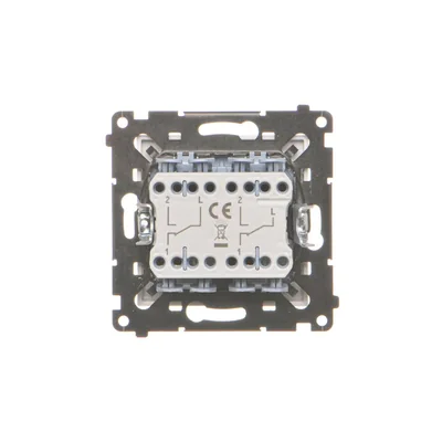 Simon 55 WMDL-TW6-2X-111 Doppeltreppenschalter ohne Piktogramm (Modul) 10 AX, 250 V~, Schnellverbinder; Mattweiß