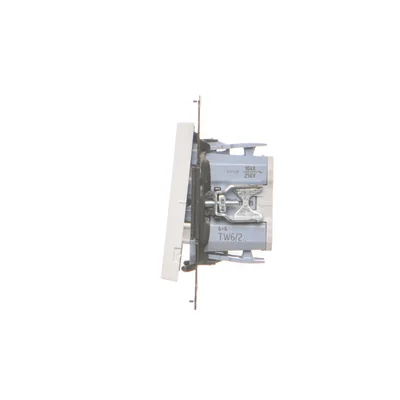 Simon 55 WMDL-TW6-2X-111 Interruptor doble para escaleras sin pictograma (módulo) 10 AX, 250 V~, conectores rápidos; blanco mate