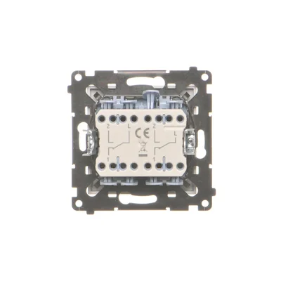 Simon 55 WMDL-TW6-2X-114 Double stair switch without pictogram (module) 10 AX, 250 V~, quick connectors; Light gray matt