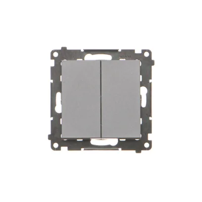 Simon 55 WMDL-TW6-2X-116 Doppeltreppenschalter ohne Piktogramm (Modul) 10 AX, 250 V~, Schnellverbinder; Mattgraphit