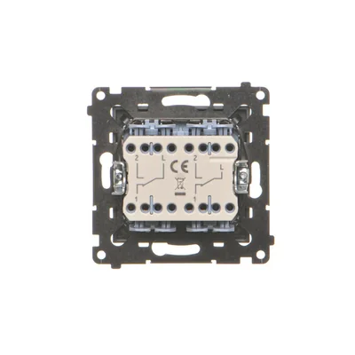 Simon 55 WMDL-TW6-2X-116 Interruttore doppio per scale senza pittogrammi (modulo) 10 AX, 250 V~, connettori rapidi; Grafite opaca