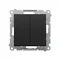 Simon 55 WMDL-TW6-2X-149 Doppeltreppenschalter ohne Piktogramm (Modul) 10 AX, 250 V~, Schnellverbinder; Mattschwarz