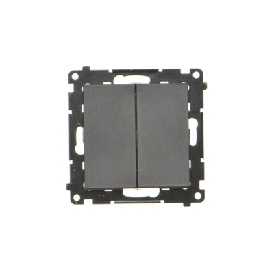 Simon 55 WMDL-TW6-2X-149 Interruptor doble para escaleras sin pictograma (módulo) 10 AX, 250 V~, conectores rápidos; Negro mate