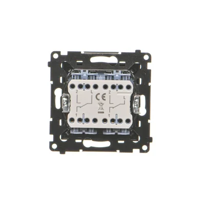 Simon 55 WMDL-TW6-2X-149 Interruttore doppio per scale senza pittogrammi (modulo) 10 AX, 250 V~, connettori rapidi; Nero opaco