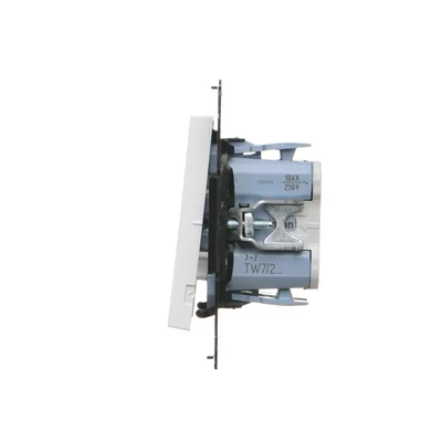 Simon 55 WMDL-TW7-2-111 Conector cruzado doble (módulo) 10 AX, 250 V~, conectores rápidos; Blanco mate
