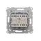Simon 55 WMDL-TW7-2-143 Conector de doble cruz (módulo) 10 AX, 250 V~, conectores rápidos; Aluminio mate