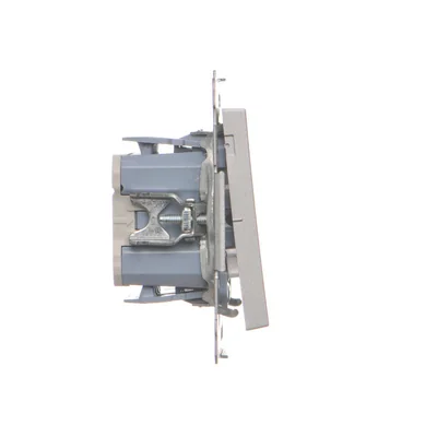 Simon 55 WMDL-TW7-2-143 Conector de doble cruz (módulo) 10 AX, 250 V~, conectores rápidos; Aluminio mate