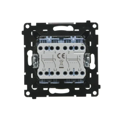 Simon 55 WMDL-TW7-2-149 Connecteur double en croix (module) 10 AX, 250 V~, connecteurs rapides ; Noir mat