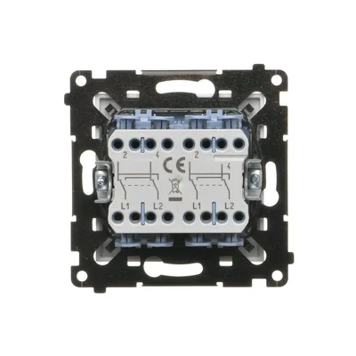 Simon 55 WMDL-TW7-2X-111 Conector de doble cruz sin pictograma (módulo) 10 AX, 250 V~, conectores rápidos; Blanco mate
