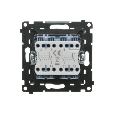 Simon 55 WMDL-TW7-2X-116 Conector de doble cruz sin pictograma (módulo) 10 AX, 250 V~, conectores rápidos; grafito mate
