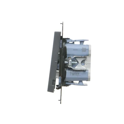 Simon 55 WMDL-TW7-2X-116 Doppelkreuzstecker ohne Piktogramm (Modul) 10 AX, 250 V~, Schnellverbinder; Mattgraphit