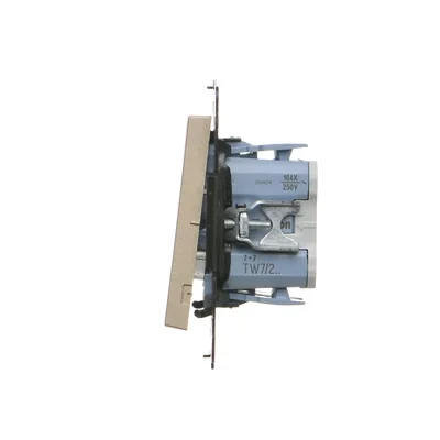 Simon 55 WMDL-TW7-2X-144 Connecteur double en croix sans pictogramme (module) 10 AX, 250 V~, connecteurs rapides ; Champagne mat