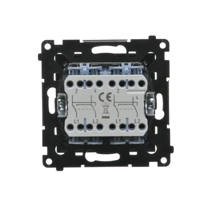 Simon 55 WMDL-TW7-2X-149 Double cross connector without pictogram (module) 10 AX, 250 V~, quick connectors; Matte black