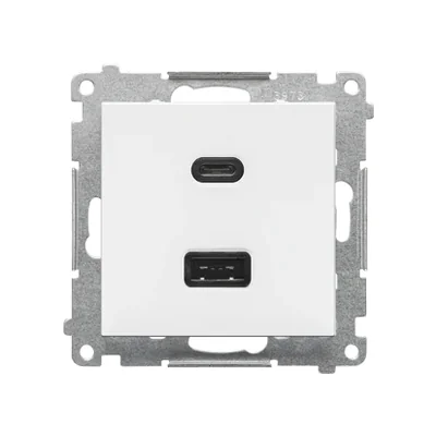 Simon 55 WMDS-0041L2-111 USB Type C+A Quick Charge Charger 5/9/12V (module), 3.1 A, 5V DC, 230V; Matte White End of production replacement: TEC2CAQ.01/111