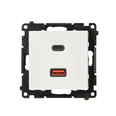 Simon 55 WMDS-0042L2-111 Ładowarka USB C+A (moduł), 30W, 230V; biały mat