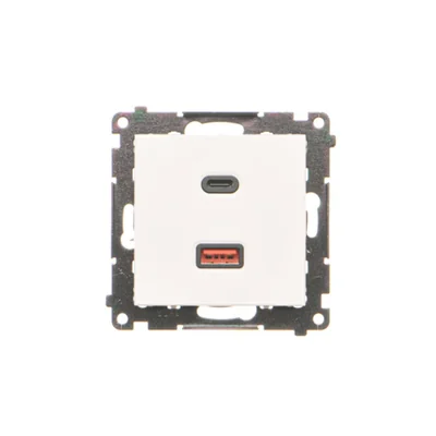 Simon 55 WMDS-0042L2-111 USB C+A charger (module), 30W, 230V; matte white