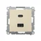 Simon 55 WMDS-0042L2-144 Ładowarka USB C+A (moduł), 30W, 230V; Szampański mat