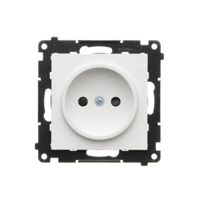 Simon 55 WMDW-001111-111 Presa senza messa a terra con otturatori (modulo) 16 A, 250 V~, connettori rapidi; Bianco opaco