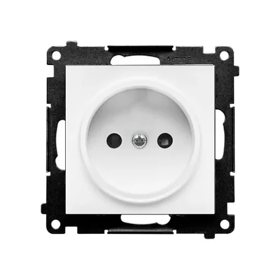 Simon 55 WMDW-001111-111 Ungrounded socket with shutters (module) 16 A, 250 V~, quick connectors; Matte white