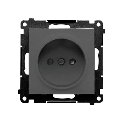 Simon 55 WMDW-001111-116 Ungeerdete Steckdose mit Verschlüssen (Modul) 16 A, 250 V~, Schnellverbinder; Mattgraphit