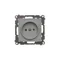 Simon 55 WMDW-001111-116 Ungrounded socket with shutters (module) 16 A, 250 V~, quick connectors; Matte graphite
