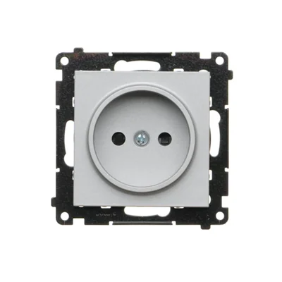 Simon 55 WMDW-001111-143 Ungrounded socket with shutters (module) 16 A, 250 V~, quick connectors; Matt aluminum