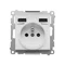 Simon 55 WMDW-001112-114 Socket with integrated charger 2xUSB A (module), 2.1 A, 5 V DC, 230 V; Light gray matt Withdrawn from the offer - while stocks last