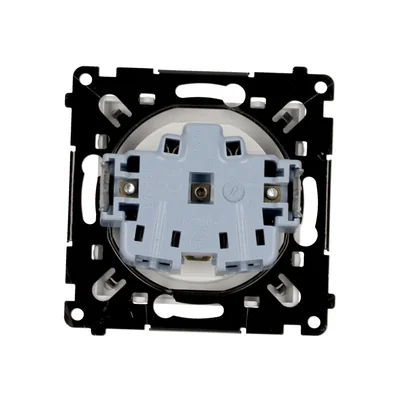 Simon 55 WMDW-0011S2-111 Enchufe individual con toma de tierra y obturadores (módulo) 16 A, 250 V~, conectores rápidos; Blanco mate