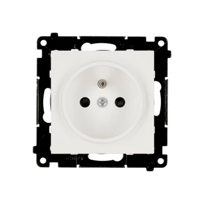 Simon 55 WMDW-0011S2-111 Presa singola con messa a terra e otturatori (modulo) 16 A, 250 V~, connettori rapidi; Bianco opaco