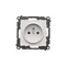 Simon 55 WMDW-0011S2-114 Einzelsteckdose mit Erdung und Abdeckungen (Modul) 16 A, 250 V~, Schnellverbinder; Matt hellgrau