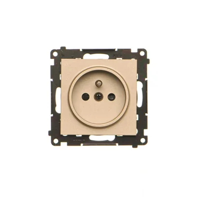 Simon 55 WMDW-0011S2-144 Einzelsteckdose mit Erdung und Abdeckungen (Modul) 16 A, 250 V~, Schnellverbinder; Champagner matt