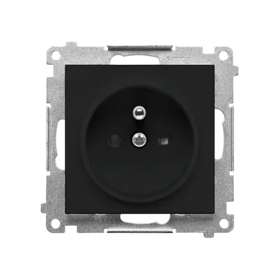 Simon 55 WMDW-0011S2-149 Einzelsteckdose mit Erdung und Abdeckungen (Modul) 16 A, 250 V~, Schnellverbinder; Mattschwarz