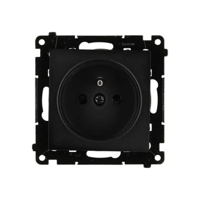 Simon 55 WMDW-0011S2-149 Gniazdo wtyczkowe pojedyncze z uziemieniem i przesłonami (moduł) 16 A, 250 V~, szybkozłącza; Czarny mat