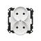 Simon 55 WMDW-00200N-111 Double socket outlet without earthing with shutters (module) 16 A, 250 V~, quick connectors; Matte white