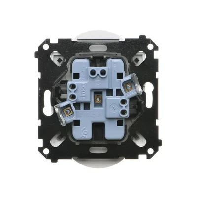 Simon 55 WMDW-00200N-111 Toma de corriente doble sin toma de tierra con obturadores (módulo) 16 A, 250 V~, conectores rápidos; Blanco mate