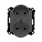 Simon 55 WMDW-00200N-116 Enchufe doble sin toma de tierra con obturadores (módulo) 16 A, 250 V~, conectores rápidos; Grafito mate